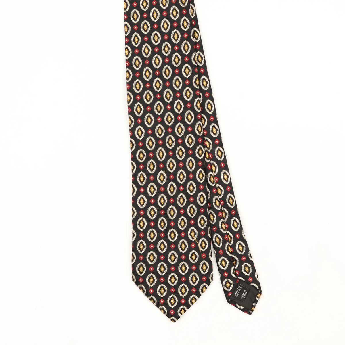 Front Front Detail of Vintage Jos. A. Bank Geometric Patterned Tie