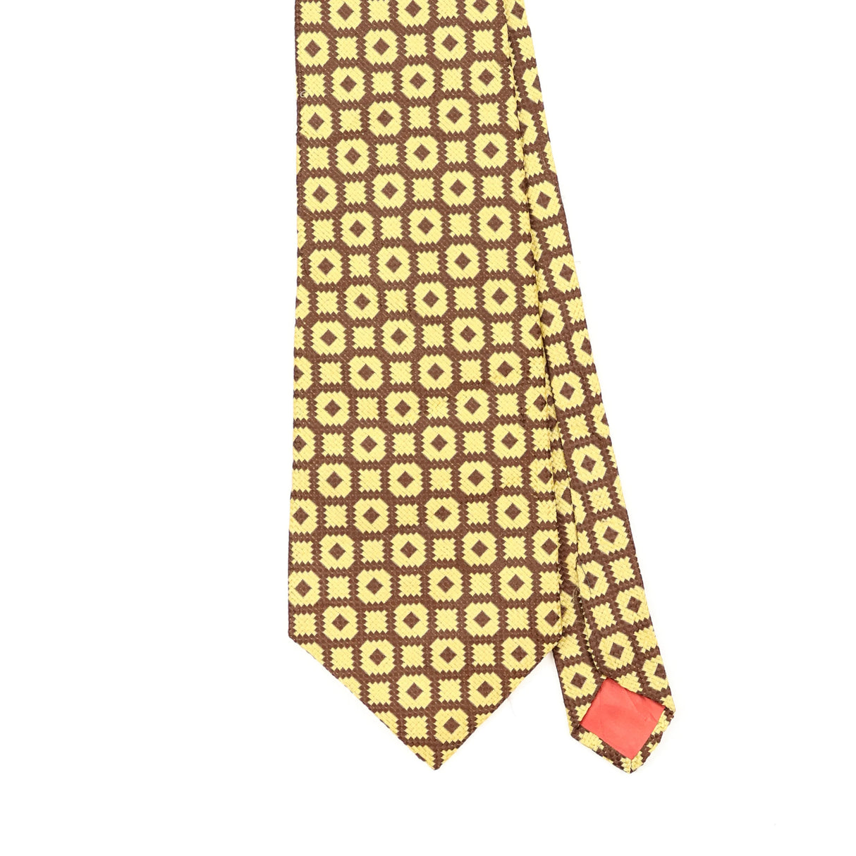 Front Front Detail of Vintage 1970's Geometric Patterned Tie