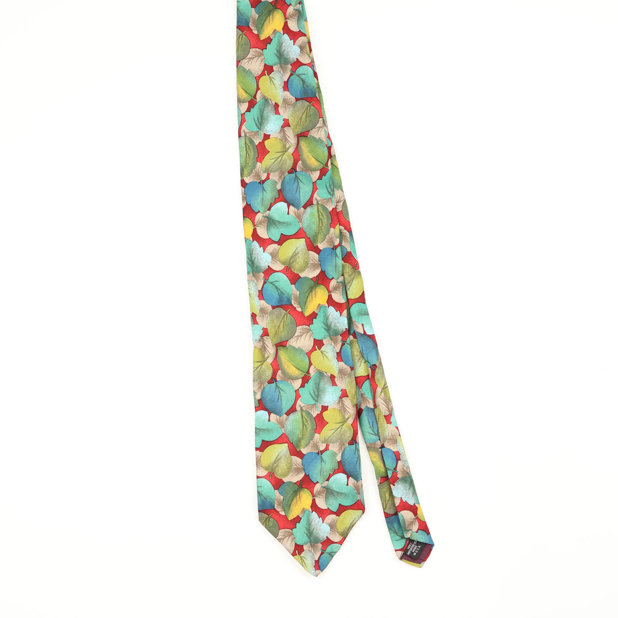 Front Front of Vintage 1990's Enrico Coveri Leaves Floral Patterned Tie