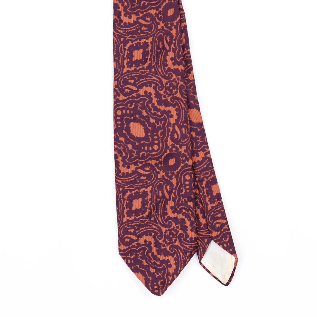 Front Front Detail of Vintage 1980's Wembley Paisley Patterned Tie