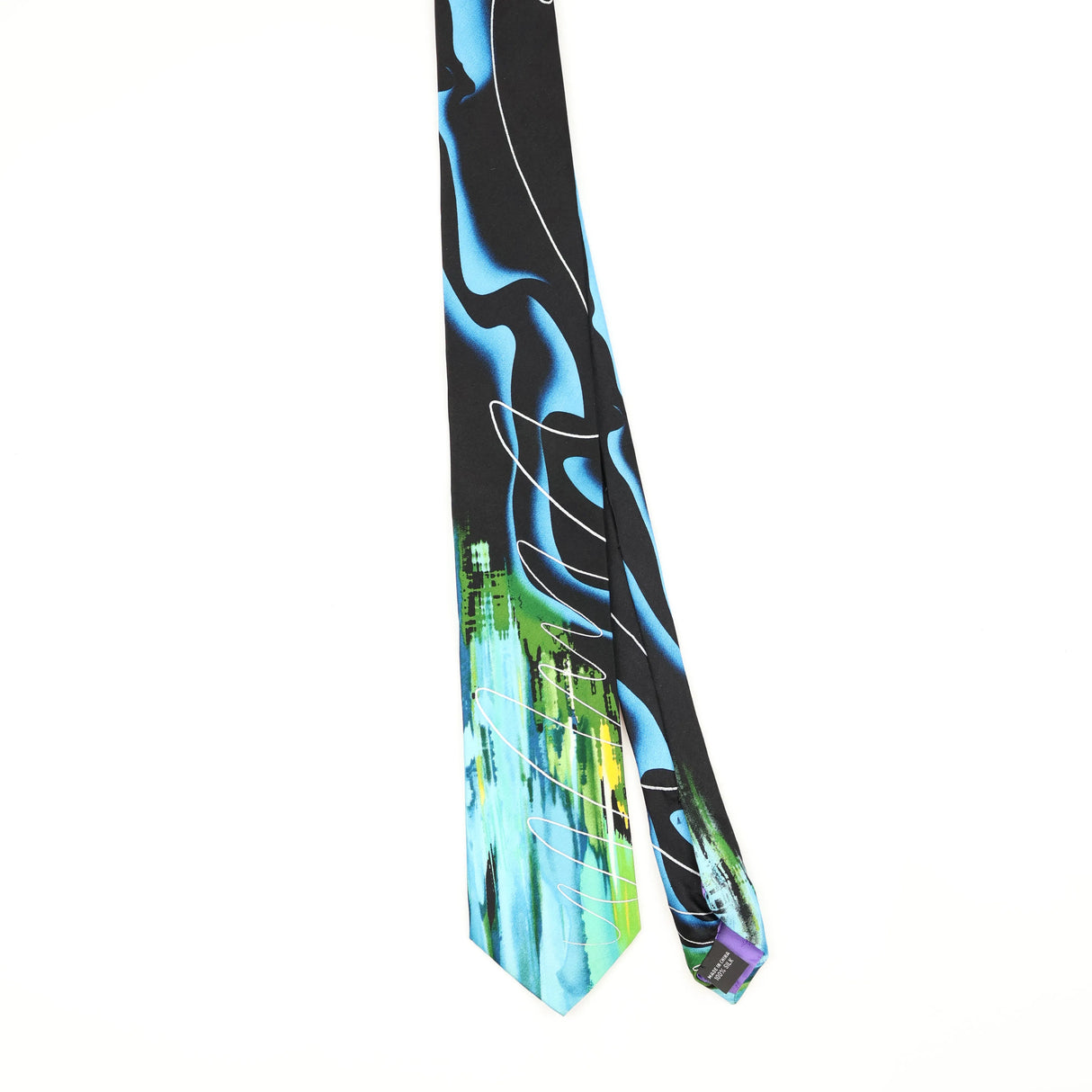 Front Front of Vintage Jerry Garcia New York At Night Abstract Patterned Tie
