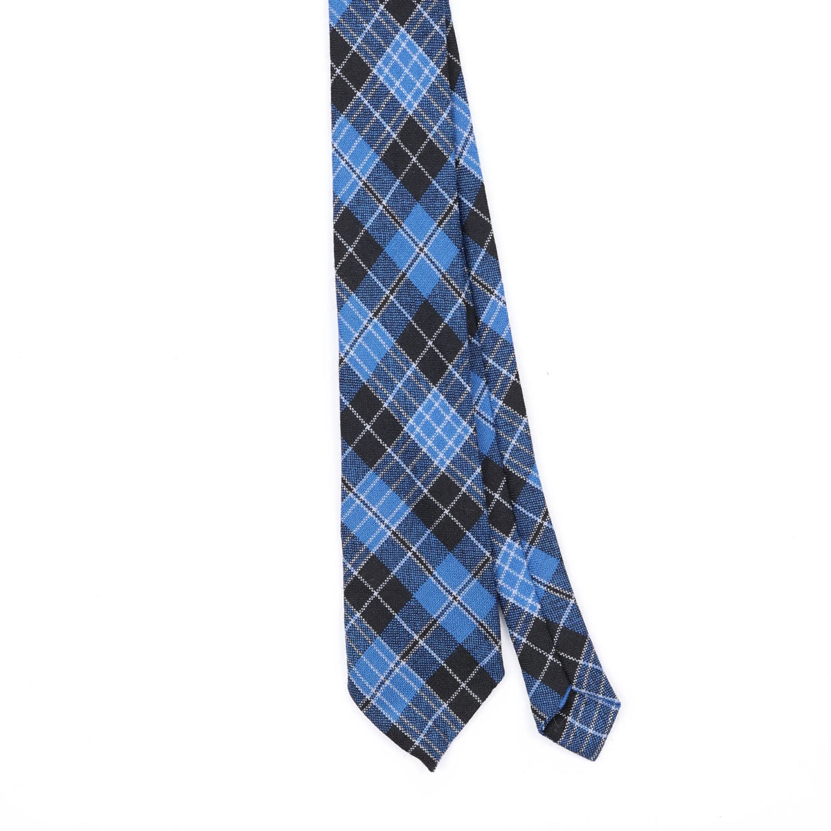 Front Front Detail of Vintage 1990's Tartan Plaids & Checks Patterned Tie