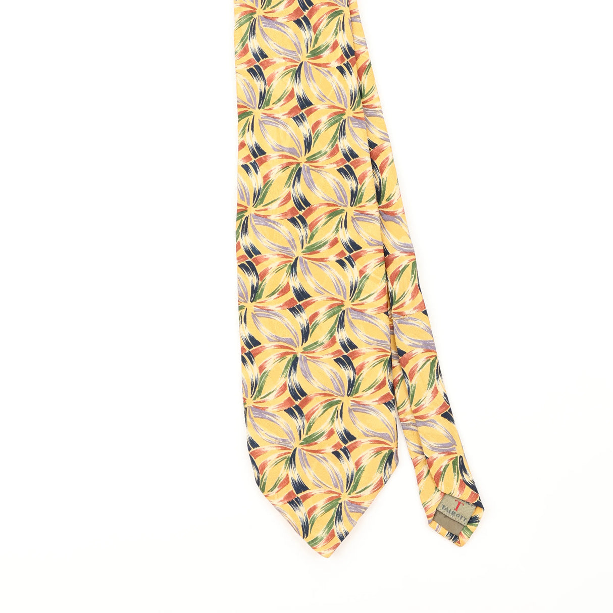 Front Detail of Vintage 1990's Robert Talbott Geometric Patterned Tie