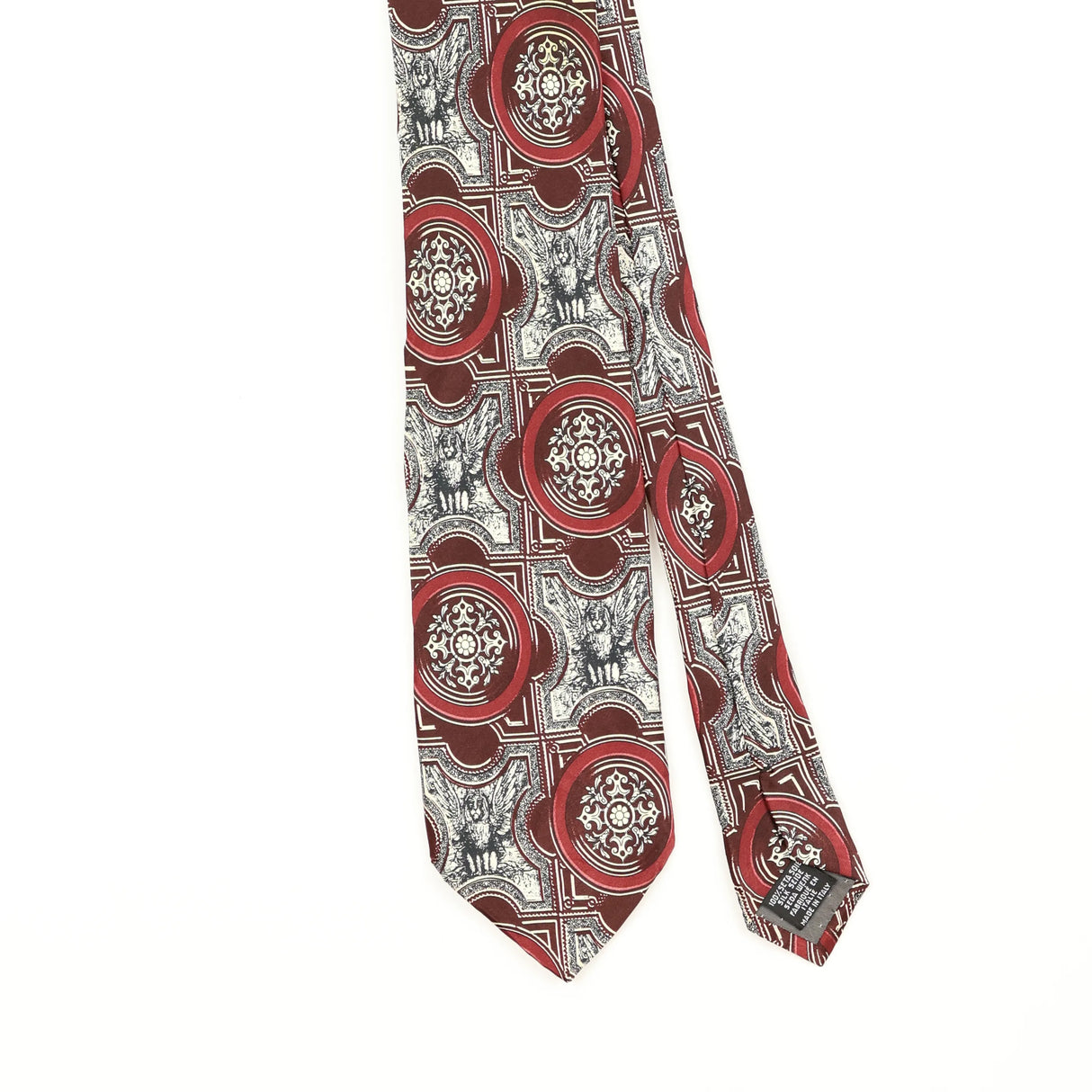 Front Front Detail of Vintage 1990's Gianfranco Ferré Geometric Patterned Tie