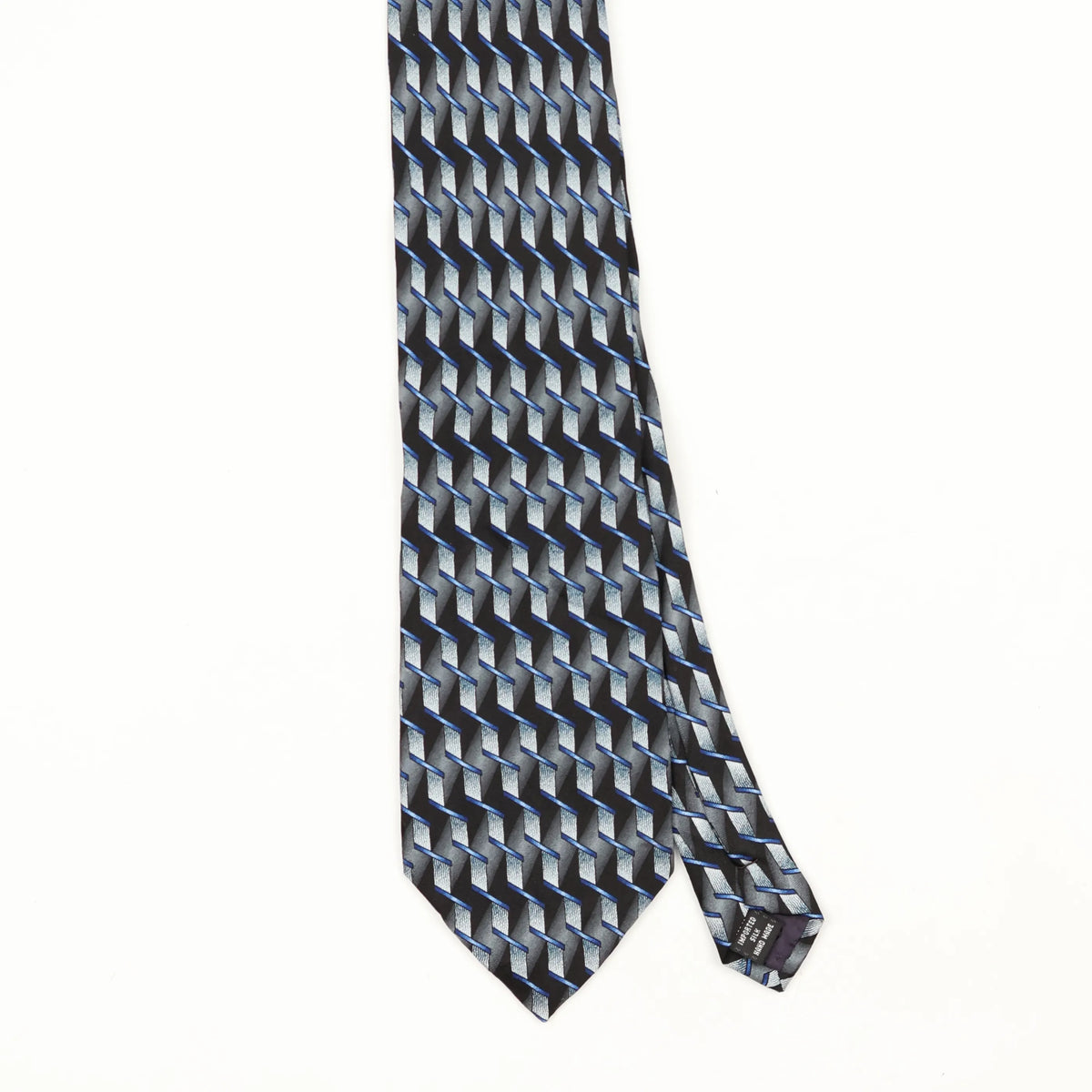 Front Front Detail of Vintage 1990's Geometric Patterned Tie
