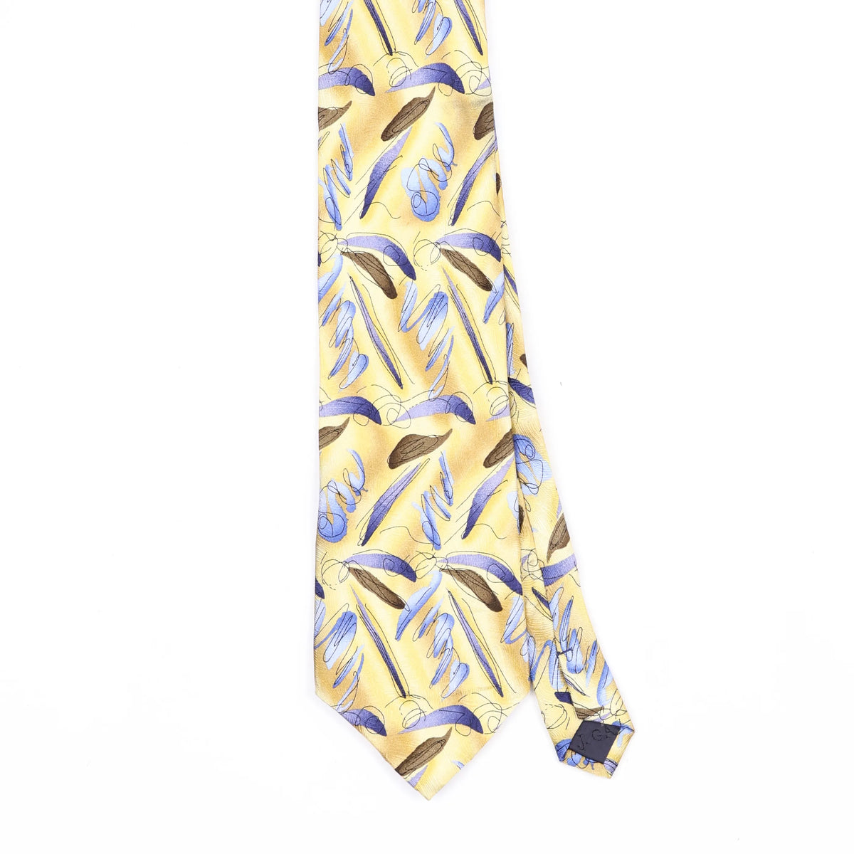Front Front Detail of Vintage 1990's Jerry Garcia Lunch Abstract Patterned Tie