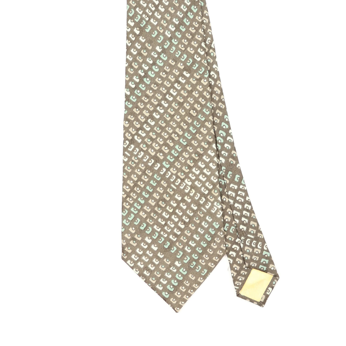 Front Front Detail of Vintage 1980's Carven Geometric Patterned Tie