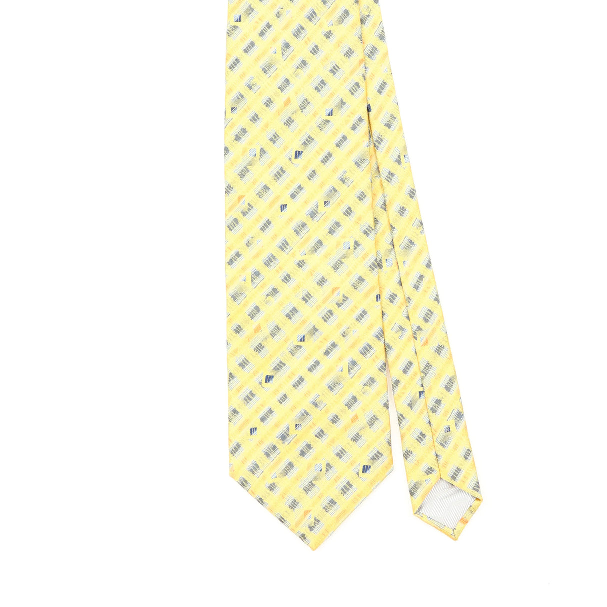 Front Front Detail of Vintage 1990's Jose Piscador Geometric Patterned Tie