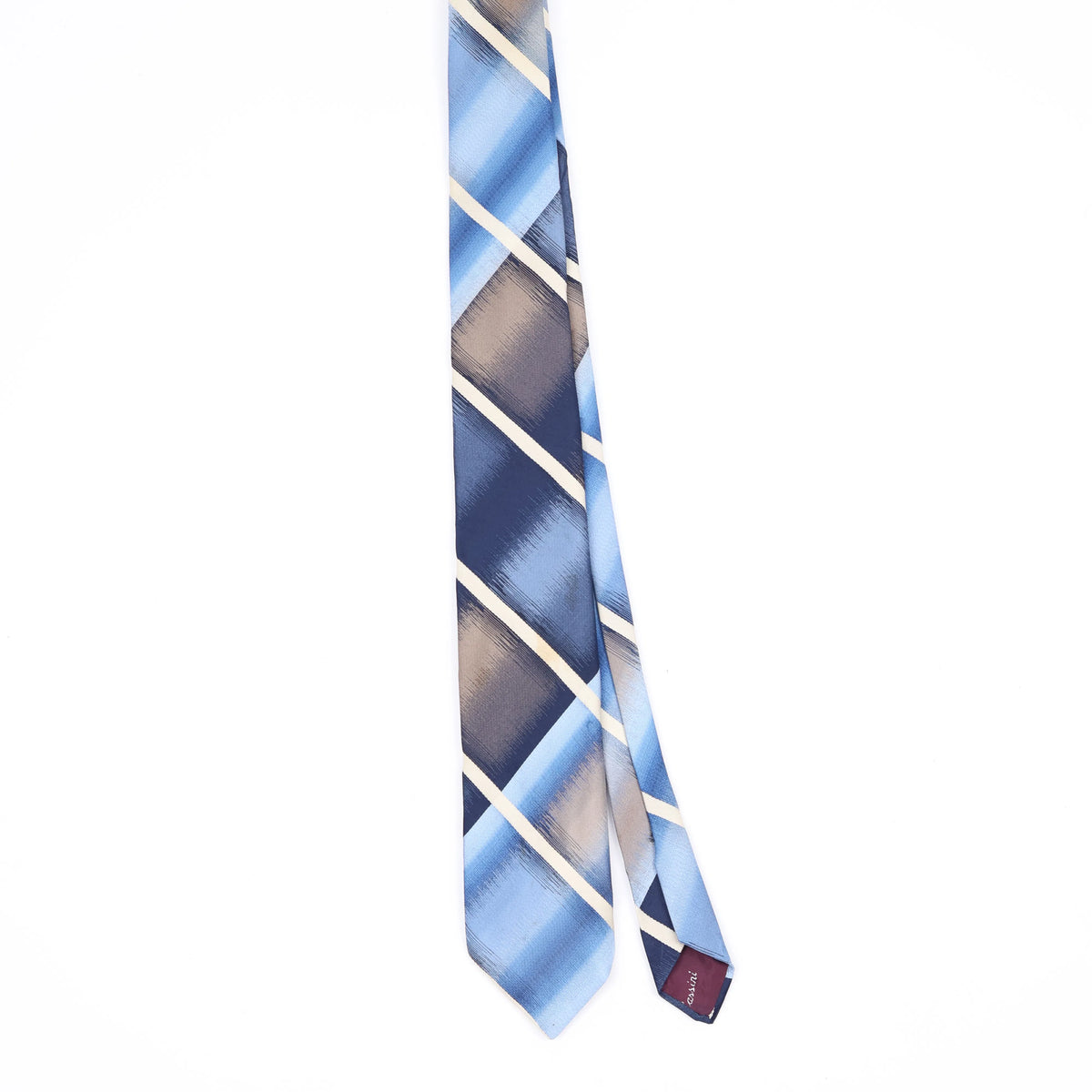 Front Front of Vintage 1980's Oleg Cassini Check Patterned Tie