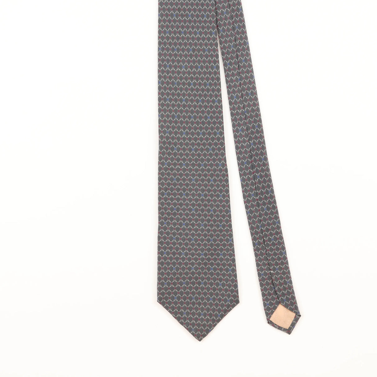 Front Detail of Vintage 1990's Pierre Balmain Geometric Patterned Tie