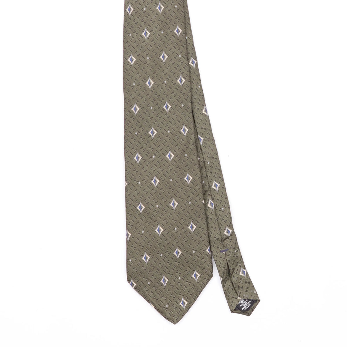 Front Front Detail of Vintage 1990's Diamond Geometric Patterned Tie