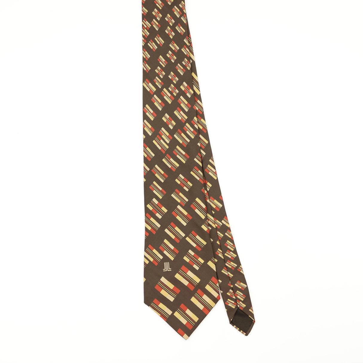 Front of Vintage 1980's Lanvin Geometric Patterned Tie