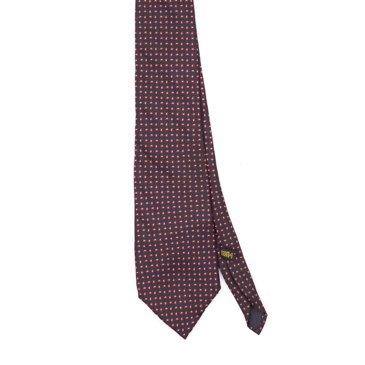 Front Front Detail of Vintage 1980's Foulard Paisley Patterned Tie