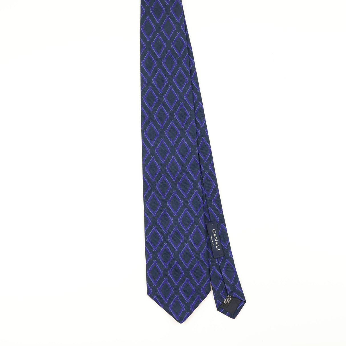 Front of Vintage 1990's Canali Geometric Patterned Tie