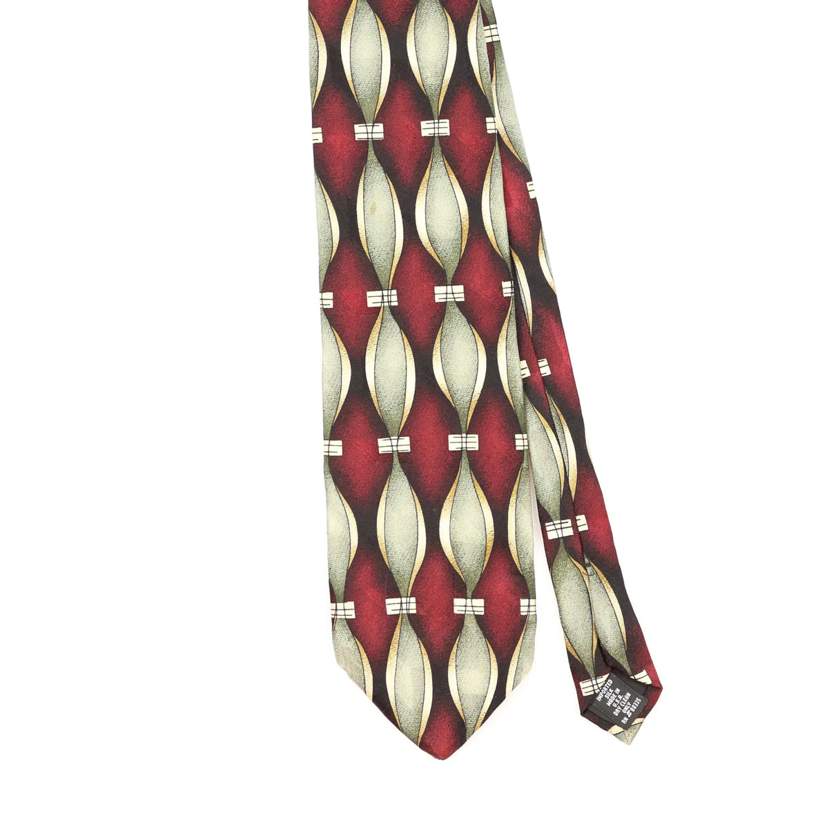 Front Front Detail of Vintage 1990's Geometric Patterned Tie