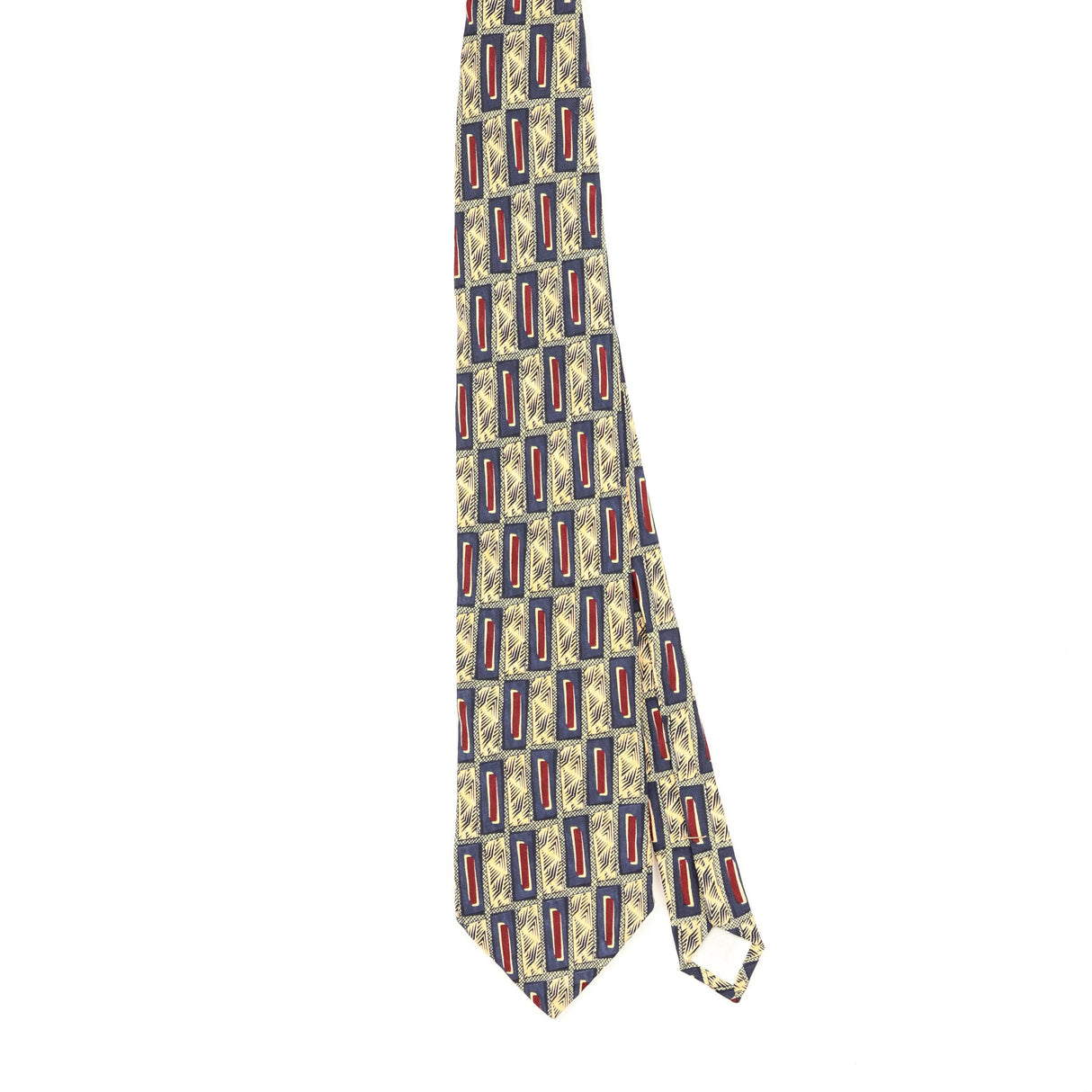 Front Front of Vintage 1990's Ferrell Reed Geometric Patterned Tie