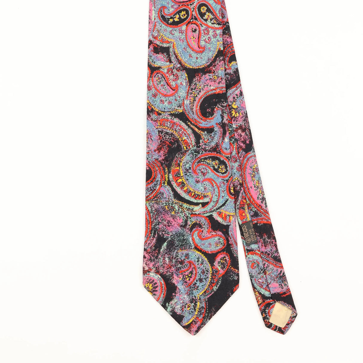 Front Detail of Vintage 1990's Christian Dior Paisley Patterned Tie