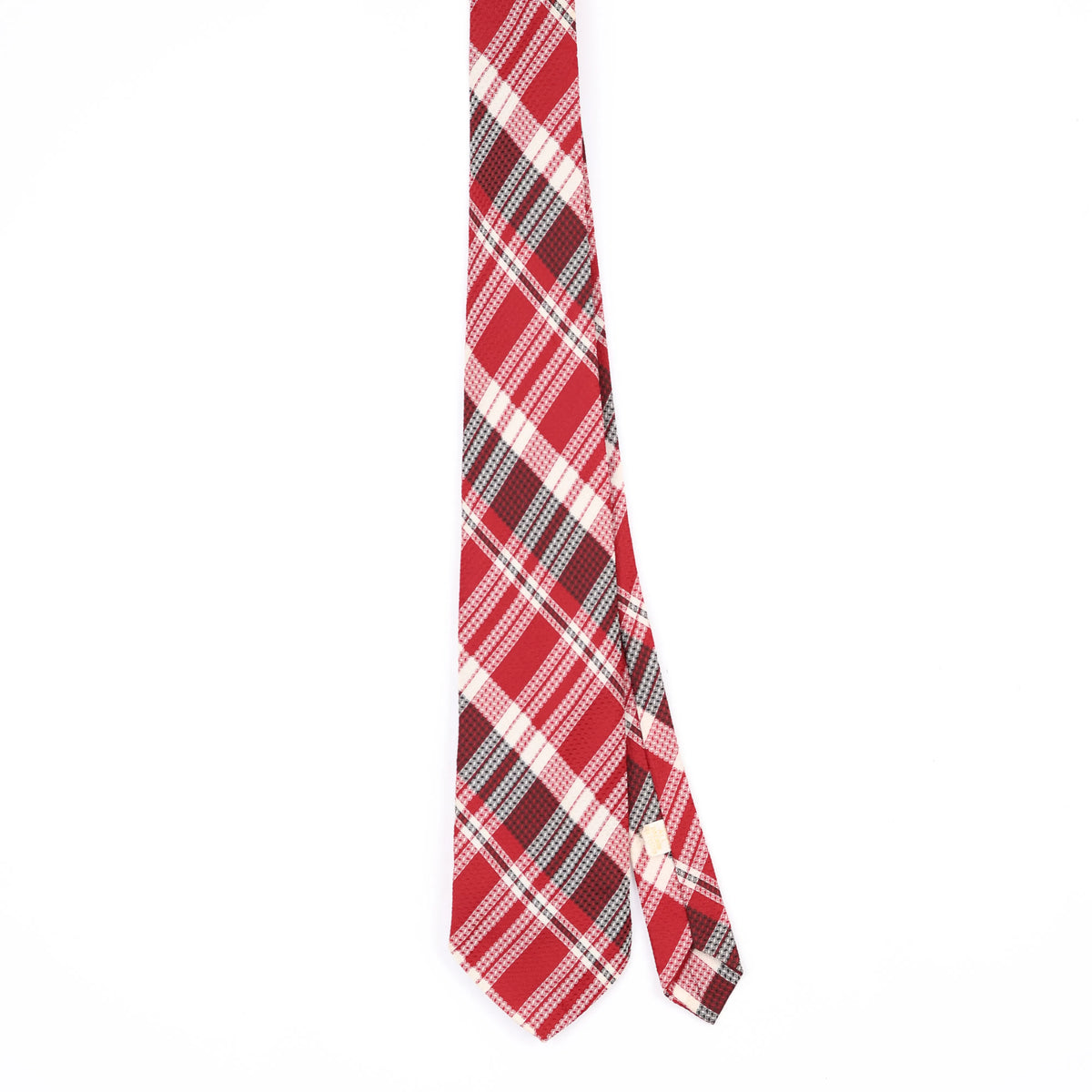 Front Front of Vintage 1980's Tartan Plaids & Checks Patterned Tie