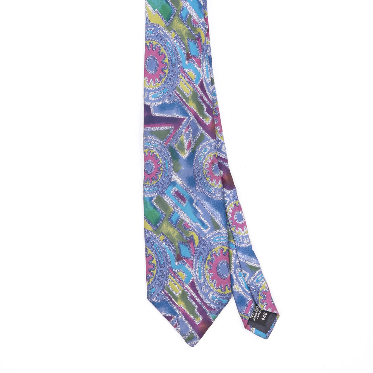 Front Front Detail of Vintage 1990's Abstract Patterned Tie