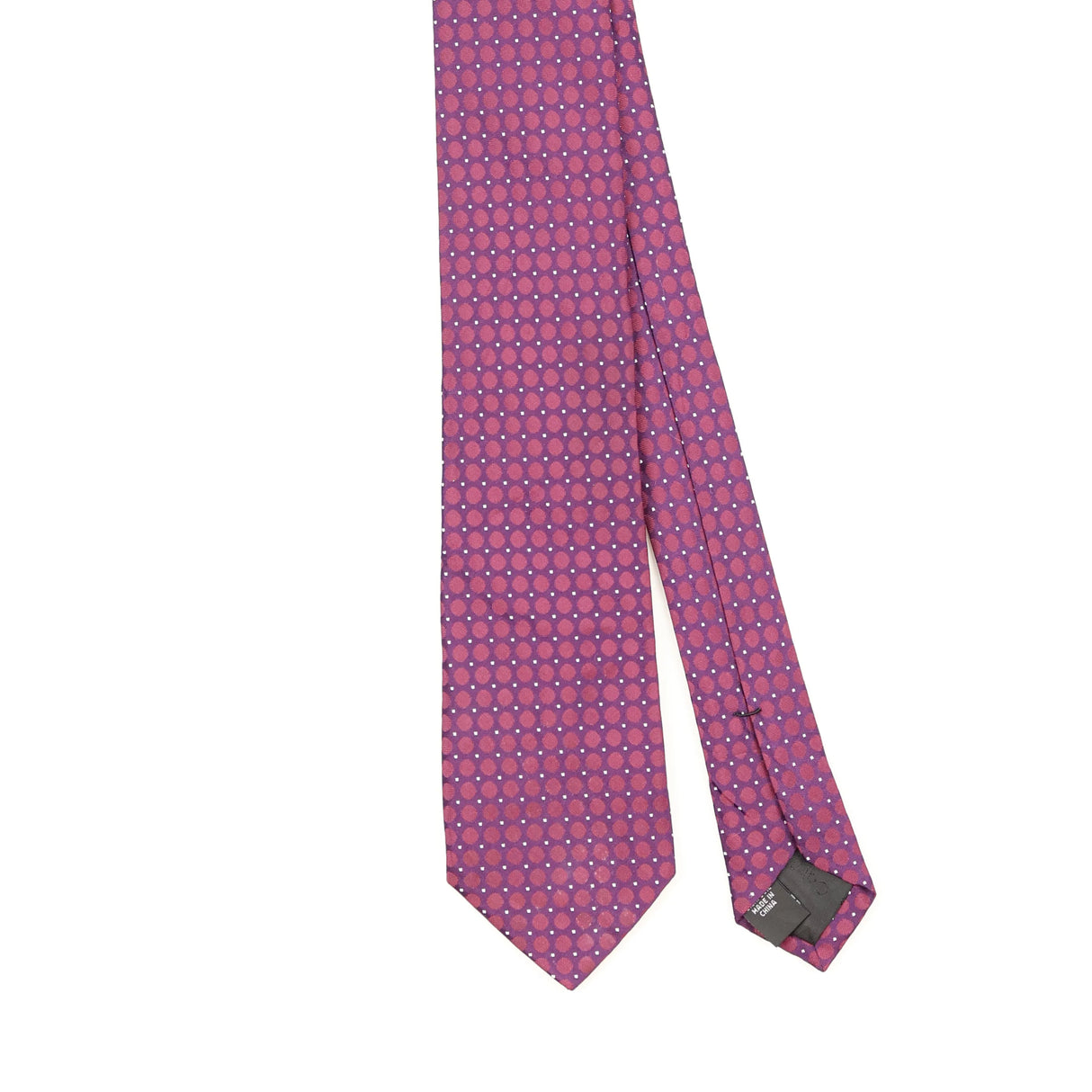 Front Front Detail of Vintage Calvin Klein Polka Dot Patterned Tie