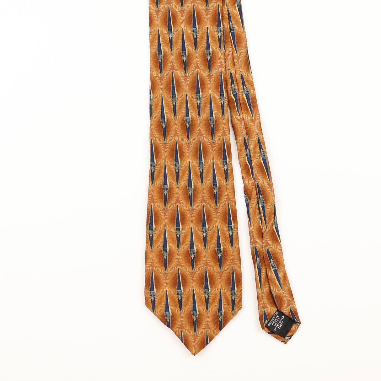 Front Detail of Vintage 1990's Bill Blass Geometric Patterned Tie