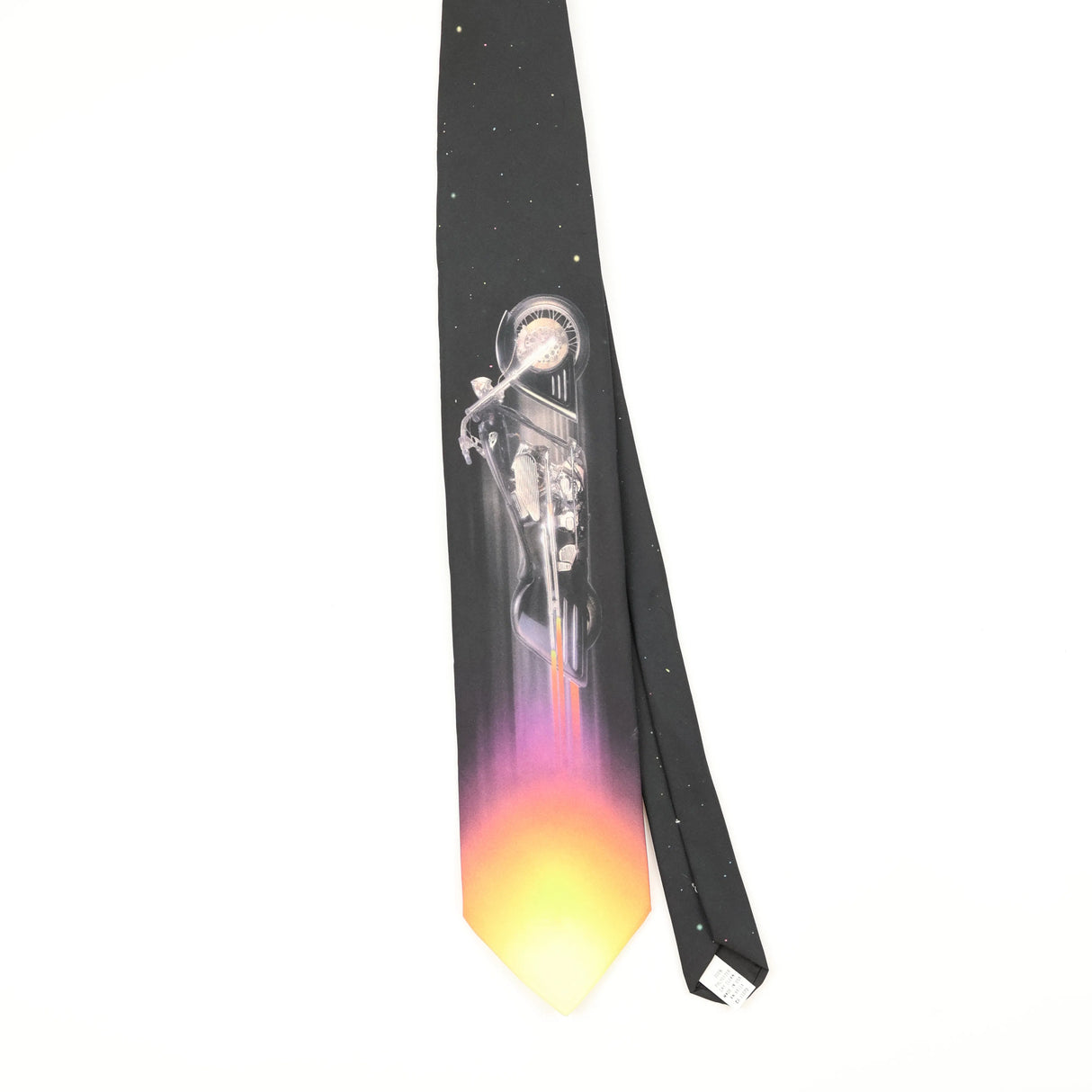 Front Front of Vintage 1990's Ralph Marlin Arlen Ness Blast Off Abstract Patterned Tie