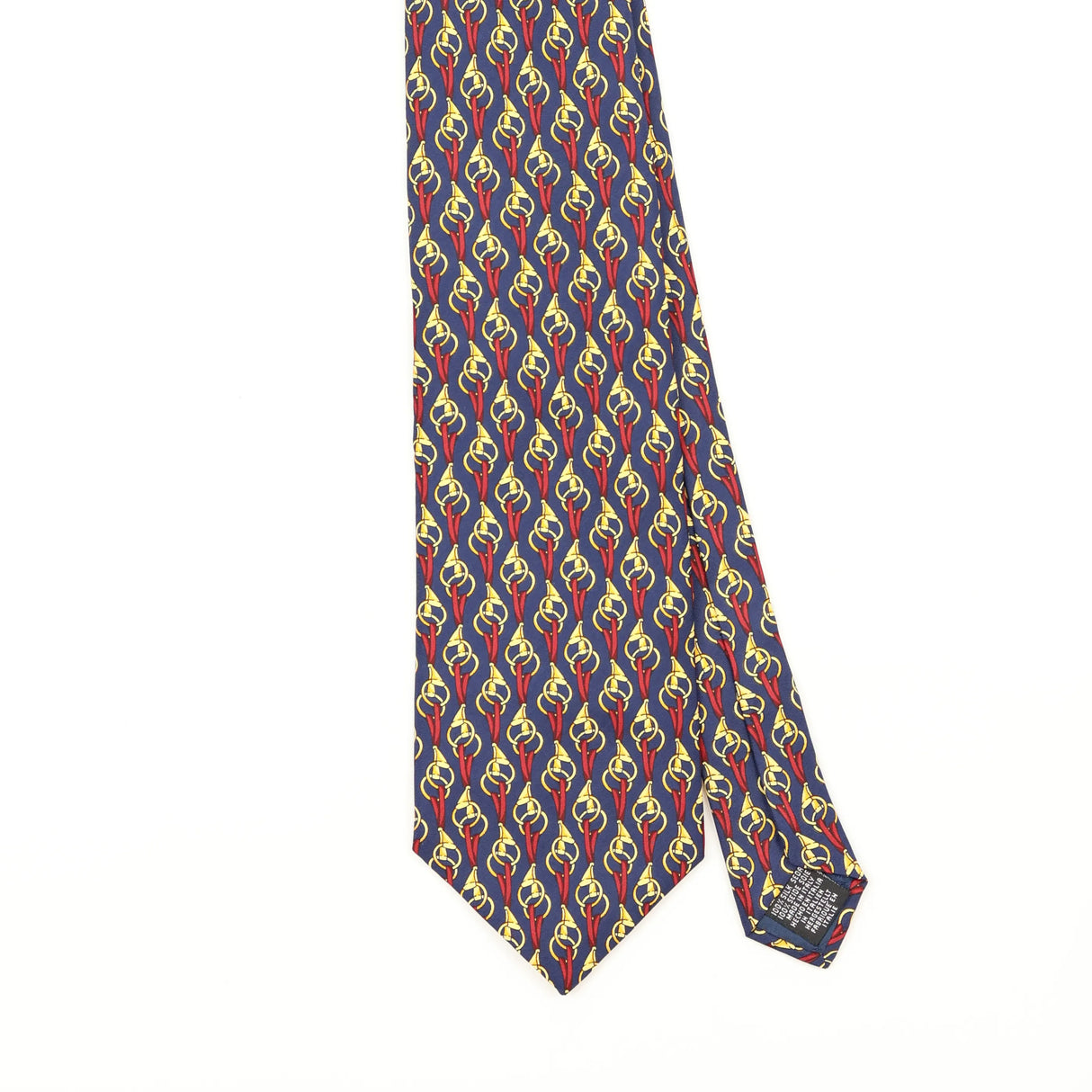 Front Front Detail of Vintage 1990's Tie Rack Chains Geometric Patterned Tie