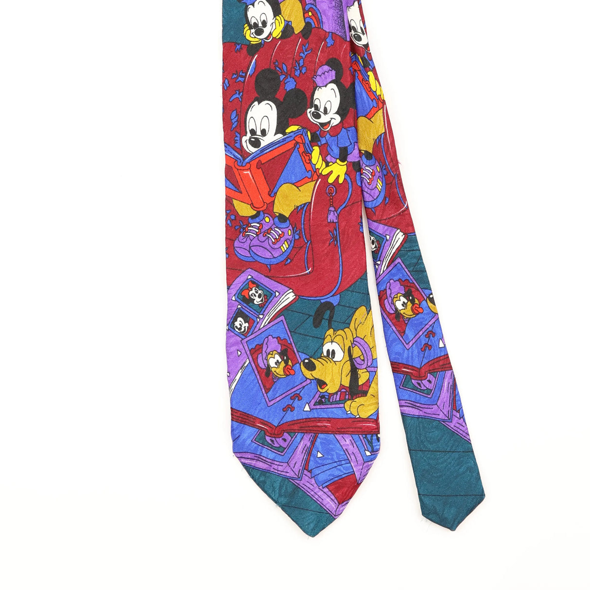 Front Detail of Vintage 1990's Disney Cartoon Patterned Tie