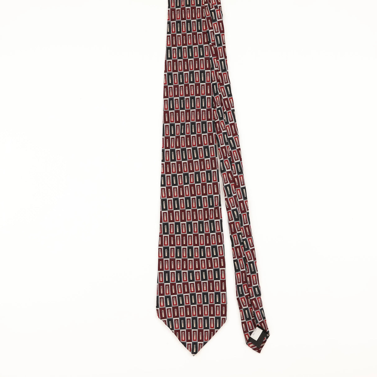 Front of Vintage 1990's Pierre Cardin Geometric Patterned Tie