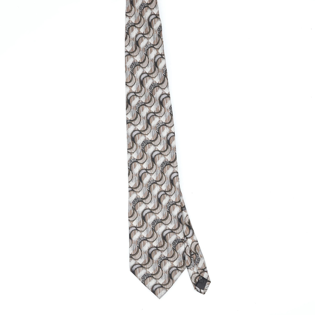 Front Front of Vintage 1990's Croft & Barrow Waves Geometric Patterned Tie