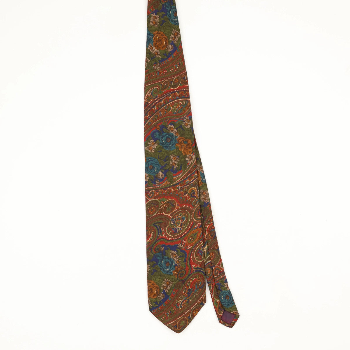 Front Front of Vintage 1990's Boston Traders Paisley Patterned Tie