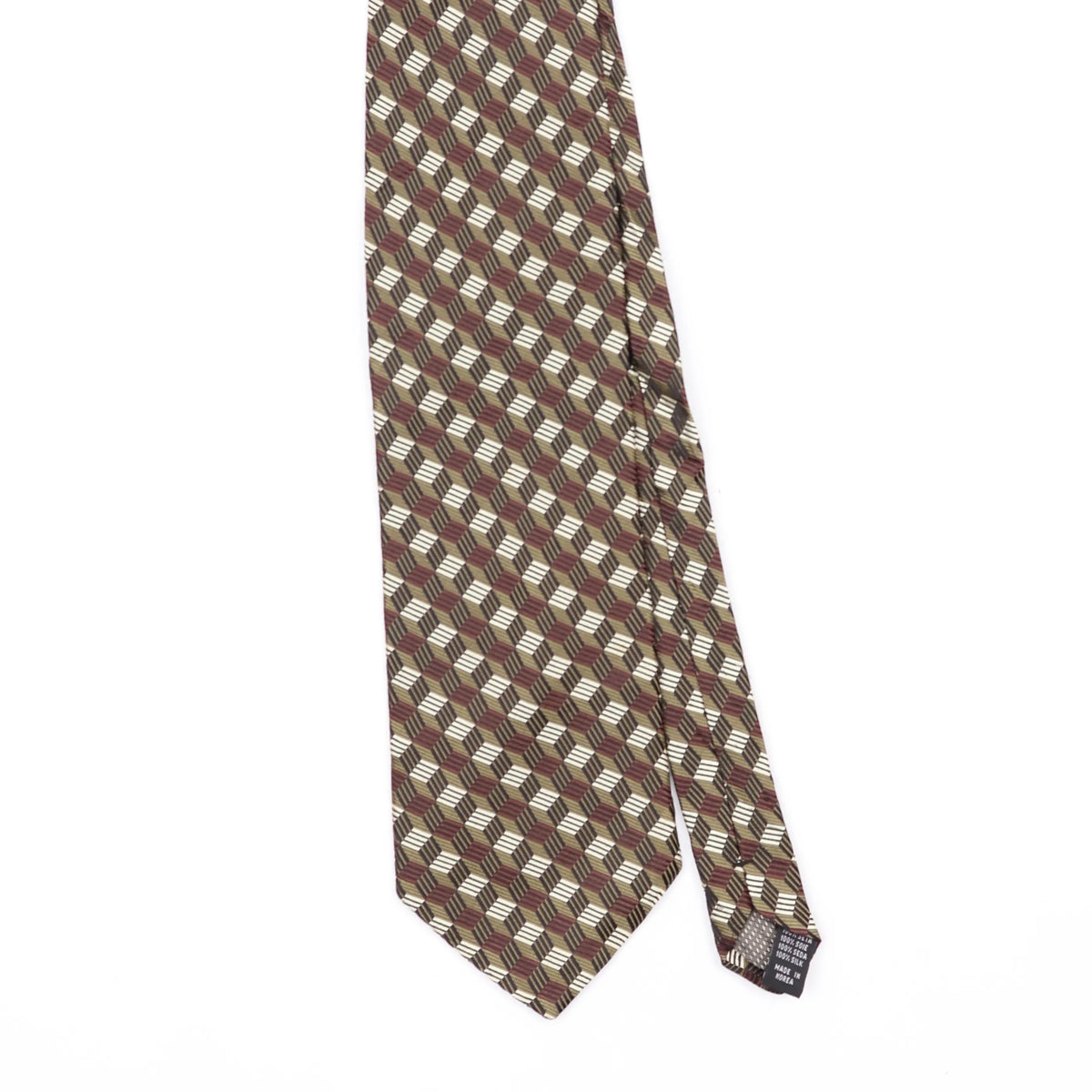 Front Front Detail of Vintage 1990's Geometric Patterned Tie