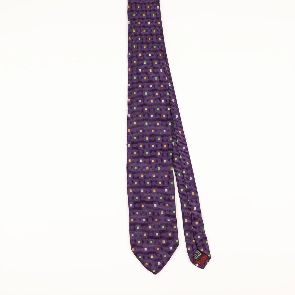 Front of Vintage 1990's Bachrach Geometric Patterned Tie