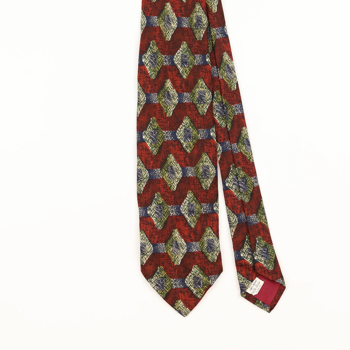 Front Detail of Vintage 1990's Geometric Patterned Tie
