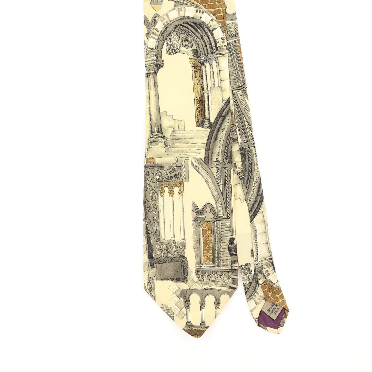 Front Detail of Vintage 1990's Structure Abstract Patterned Tie