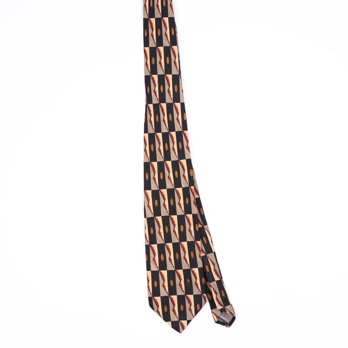 Front Front of Vintage 1990's Robert Talbott Geometric Patterned Tie