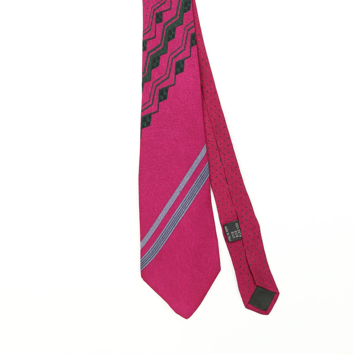 Front Detail of Vintage 1990's Versace Striped Patterned Tie