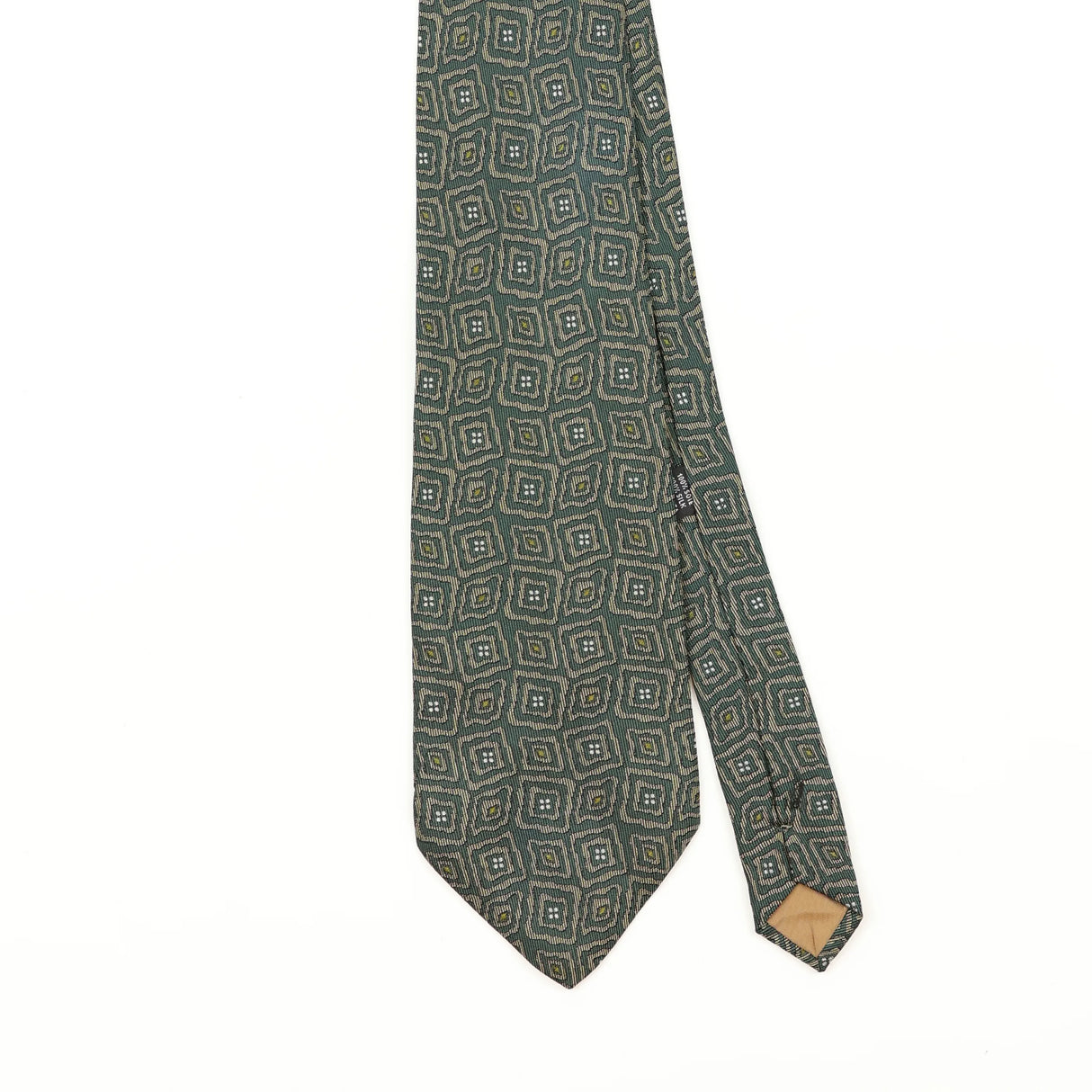 Front Front Detail of Vintage 1980's Christian Dior Geometric Patterned Tie