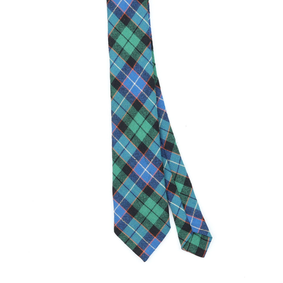 Front Front Detail of Vintage 1990's Tartan Plaids & Checks Patterned Tie