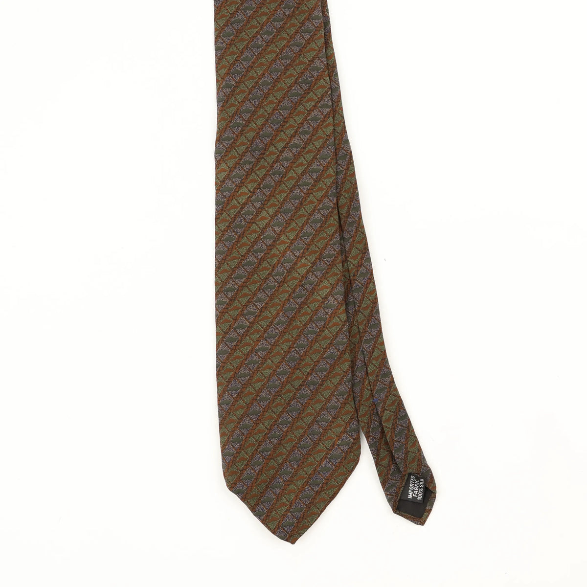 Front Front Detail of Vintage 1990's Geometric Patterned Tie