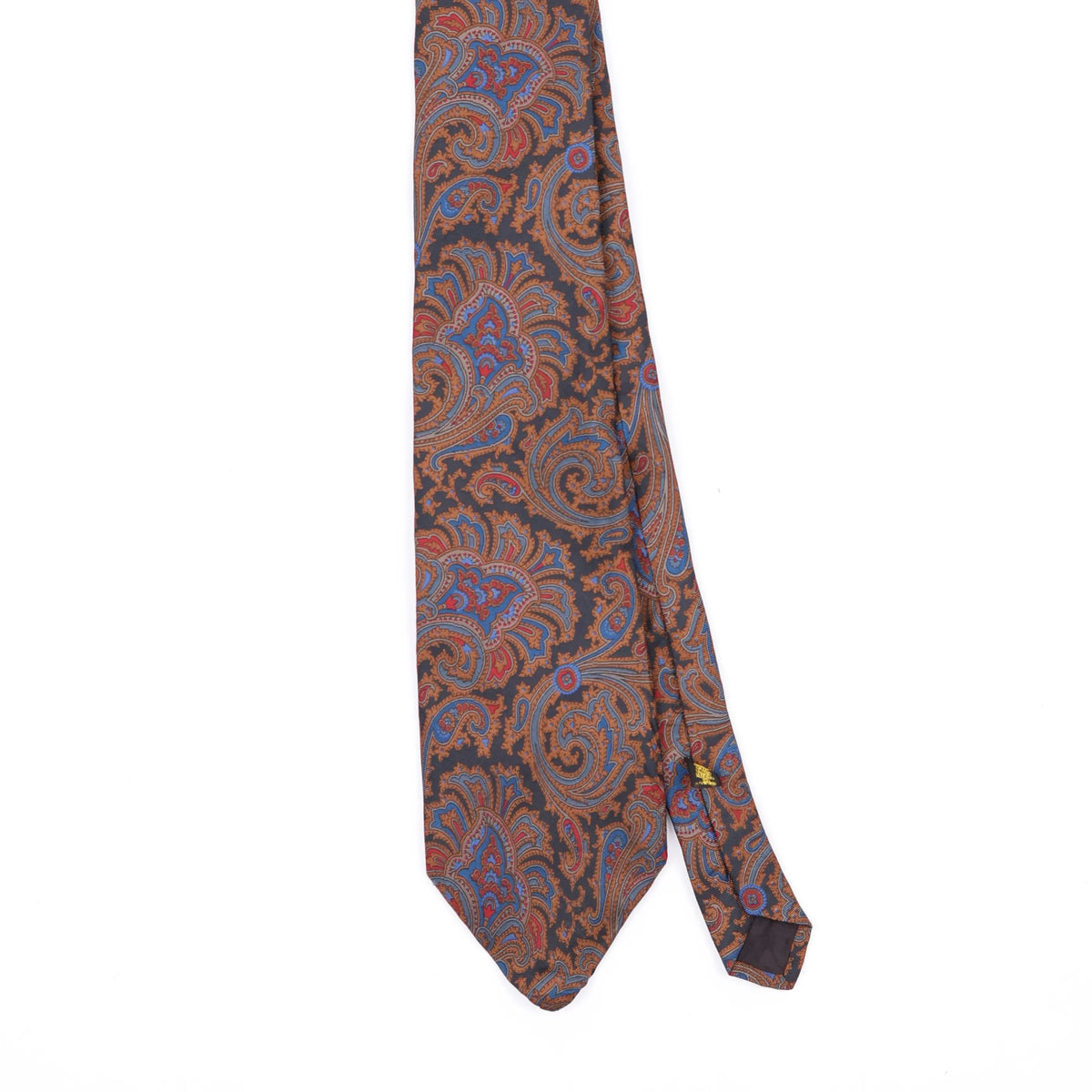 Front Front Detail of Vintage 1990's John Ashford Paisley Patterned Tie