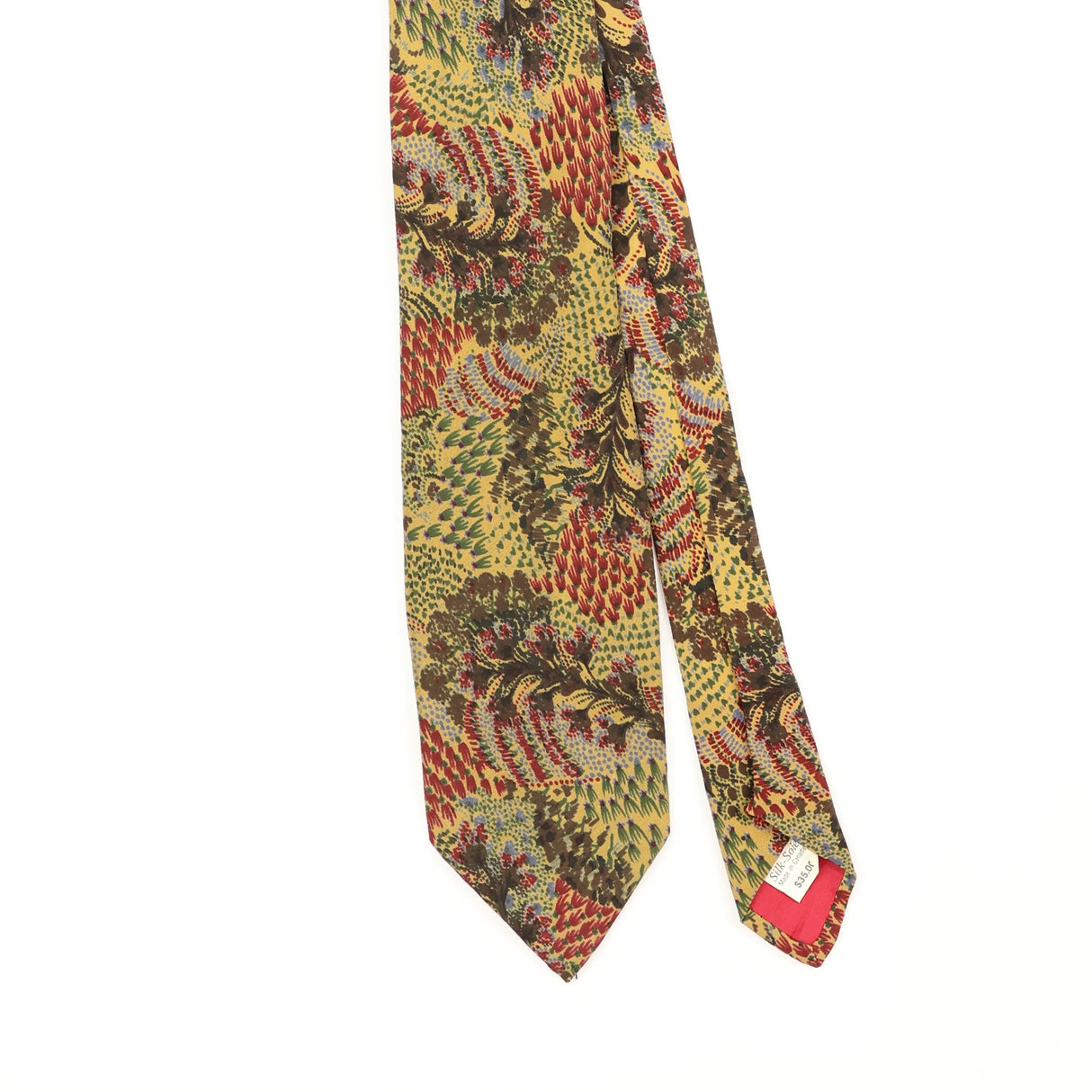 Front Front Detail of Vintage 1990's Oscar De La Renta Abstract Patterned Tie