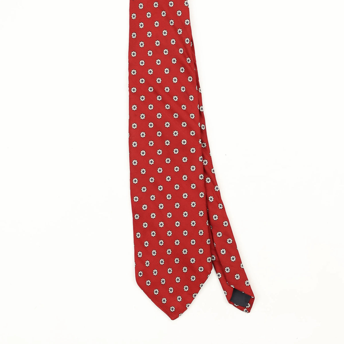 Front Front Detail of Vintage 1990's Brooks Brothers Flowers Geometric Patterned Tie