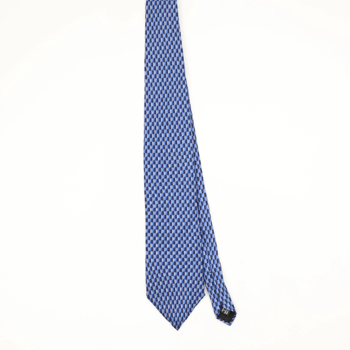 Front Front of Vintage 1990's Geoffrey Beene Check Patterned Tie