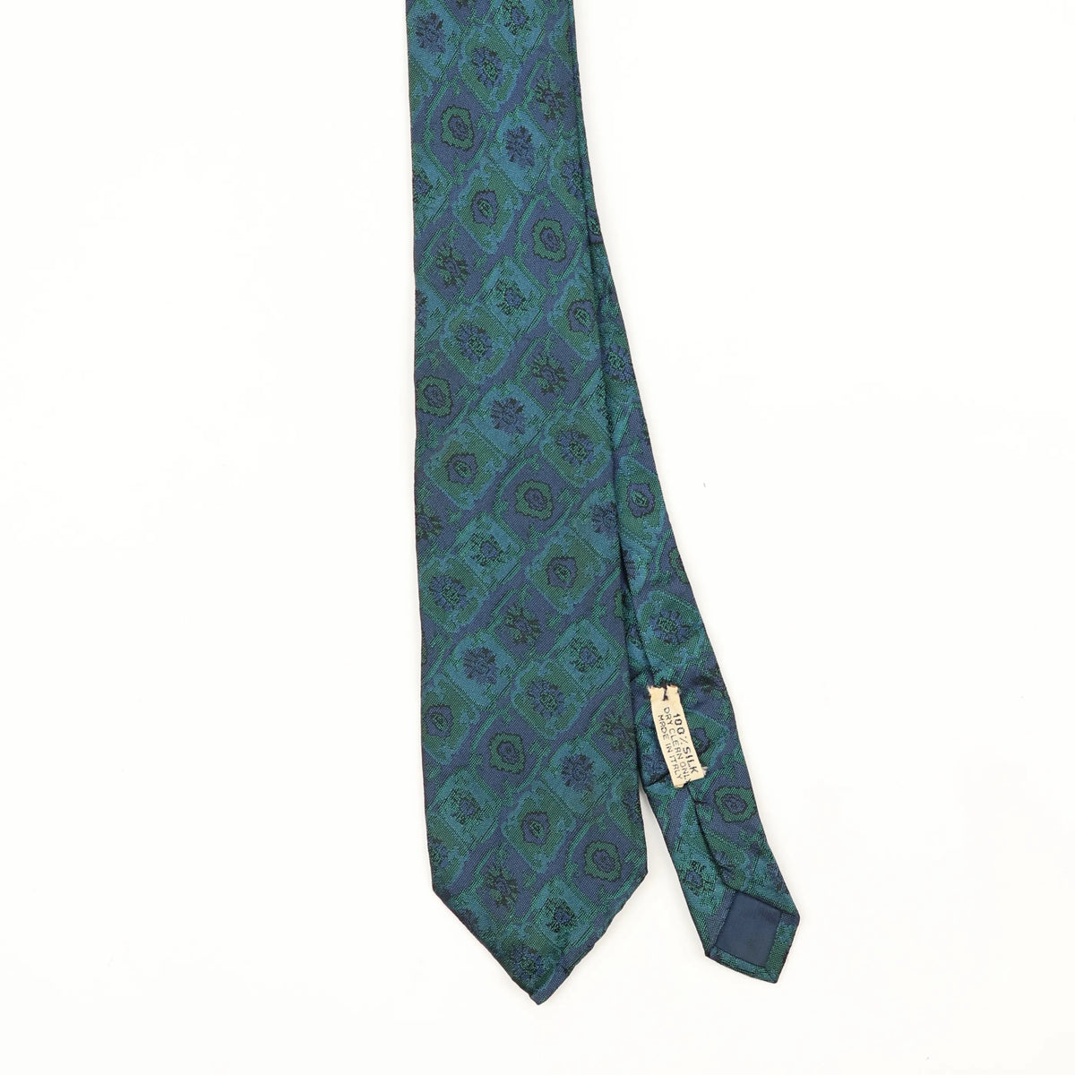 Front Front Detail of Vintage 1990's Paisley Patterned Tie