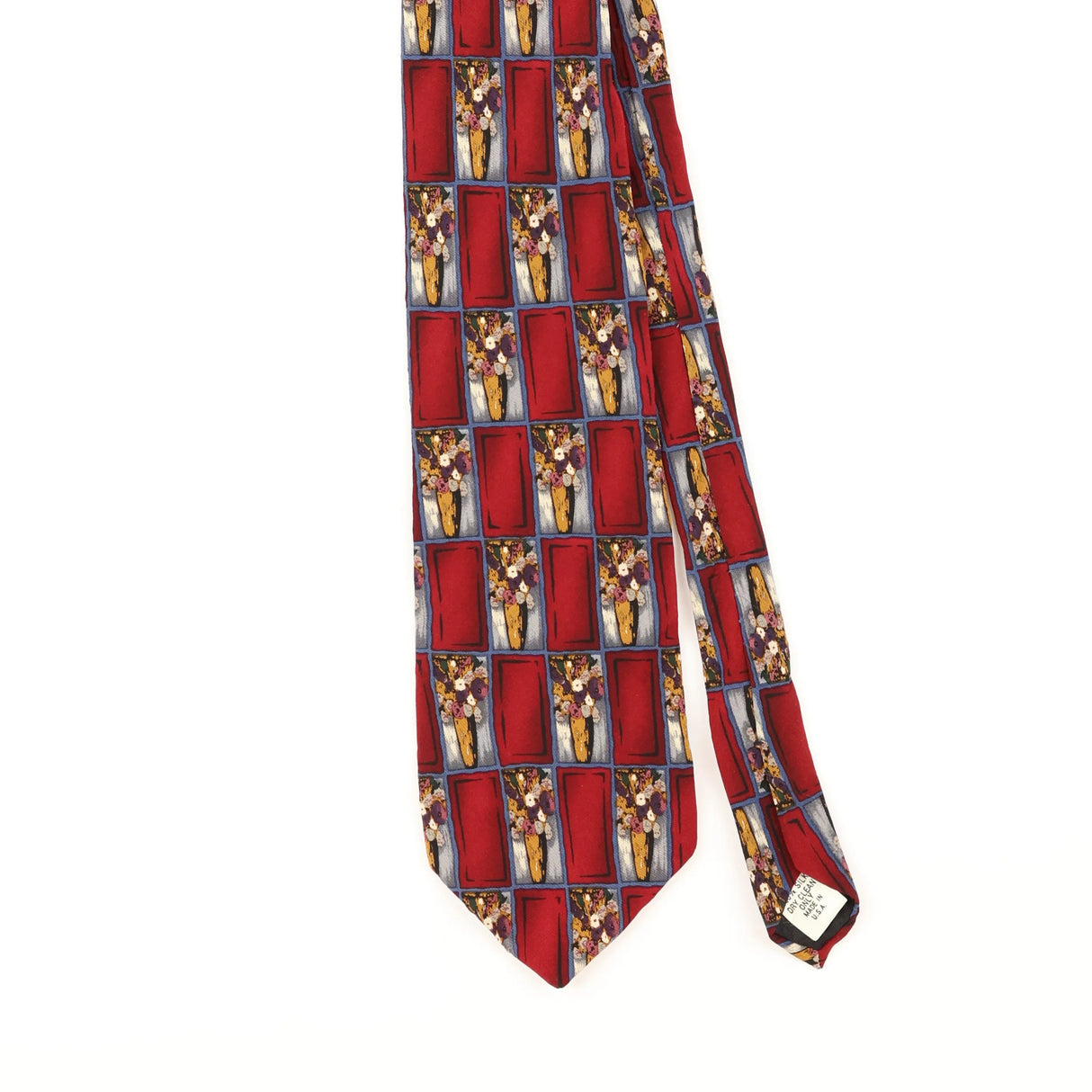 Front Detail of Vintage 1990's Geometric Patterned Tie