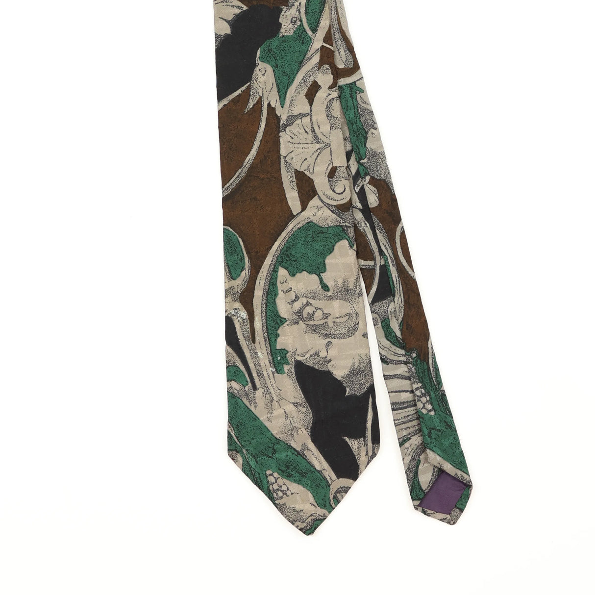 Front Front Detail of Vintage 1990's Guy Laroche Abstract Patterned Tie