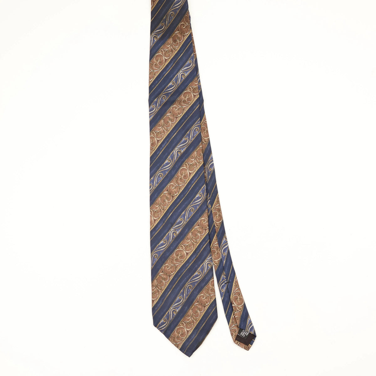 Front Front of Vintage 1990's Bill Blass Striped Patterned Tie