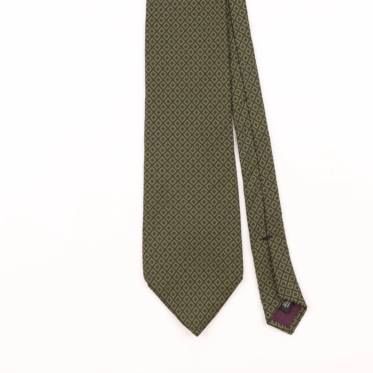 Front Detail of Vintage 1990's Claybrooke Geometric Patterned Tie