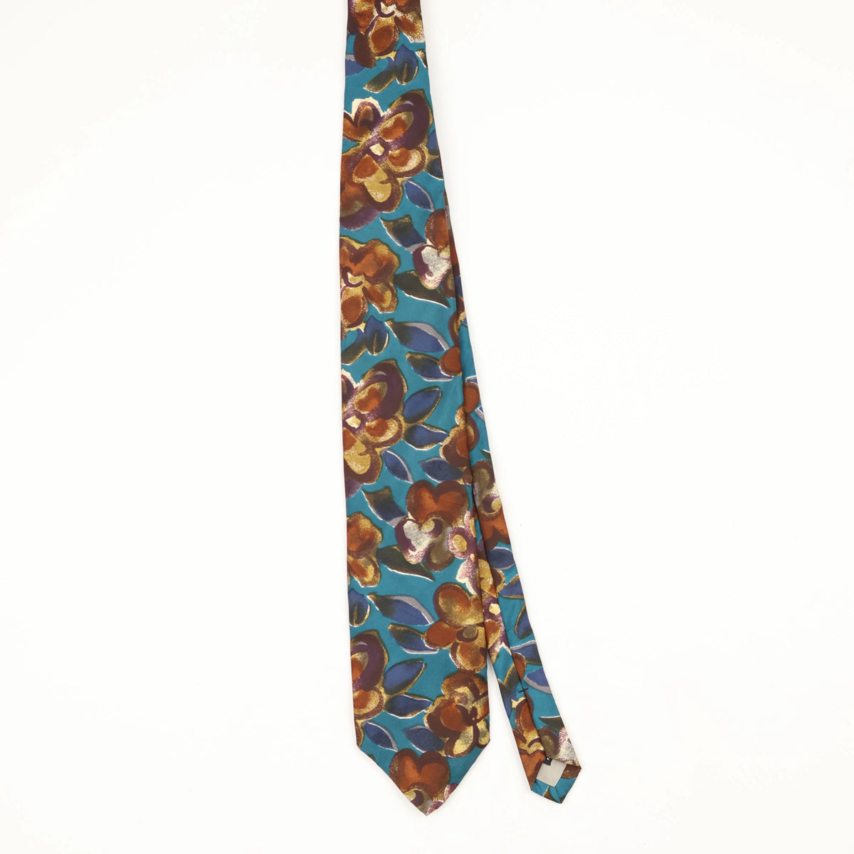 Front Front of Vintage 1990's J.T. Beckett Floral Patterned Tie
